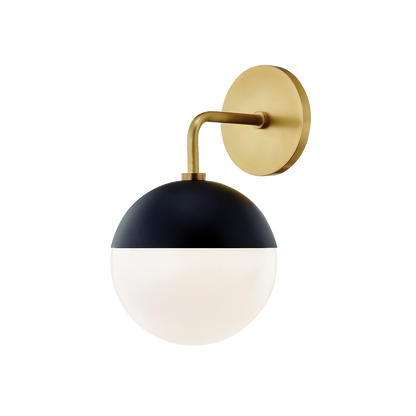 Mitzi 1 Light Wall Sconce in Aged Brass/Black H344101-AGB/BK