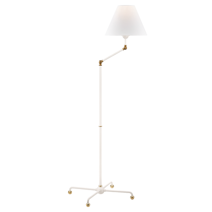 Hudson Valley Lighting Classic No.1 Floor Lamp in Aged Brass/soft Off White MDSL110-AGB/WH