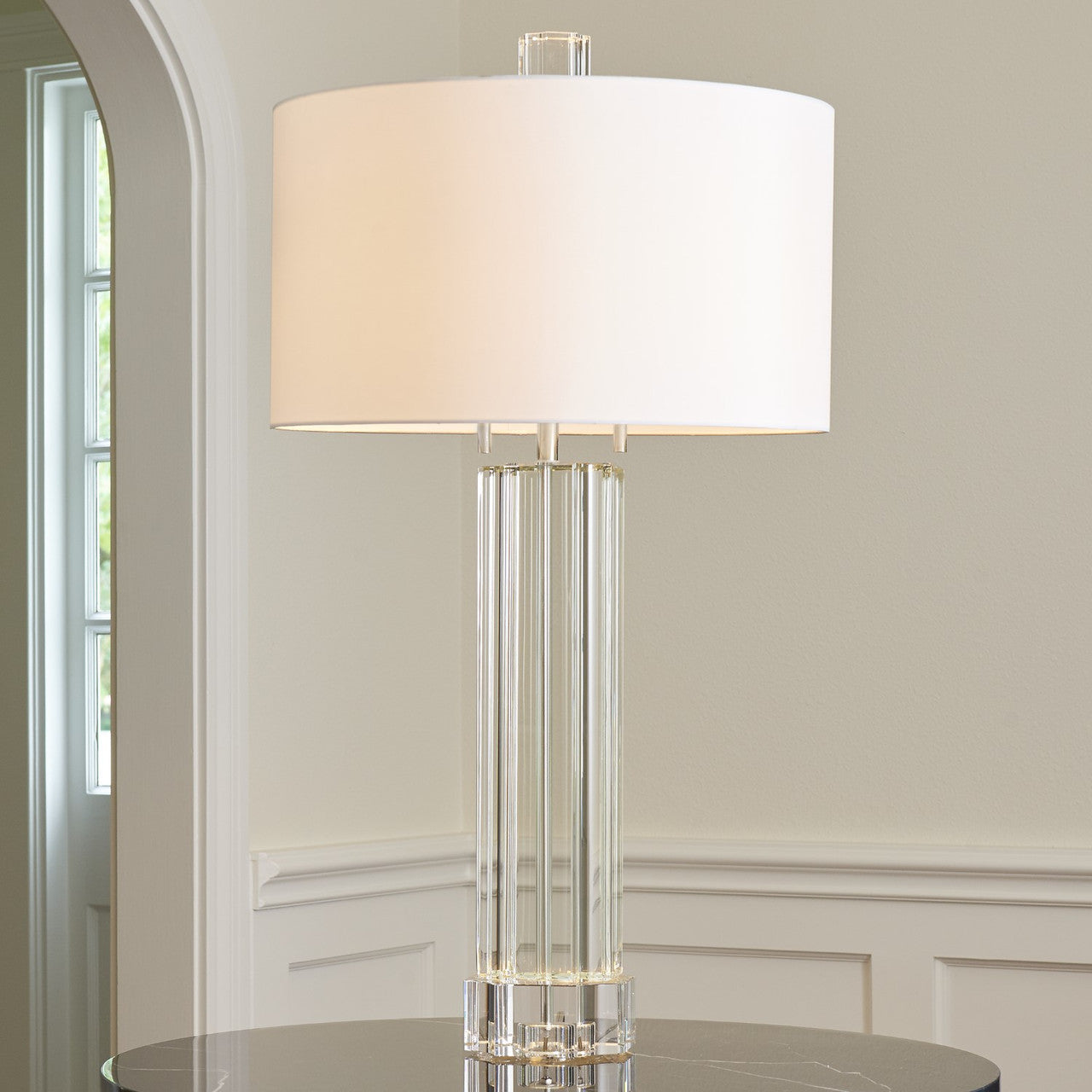 Global Views Fluted Crystal Column Table Lamp 8.82477