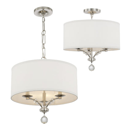 Crystorama Mirage 3 Light Polished Nickel Mini Chandelier 8005-PN