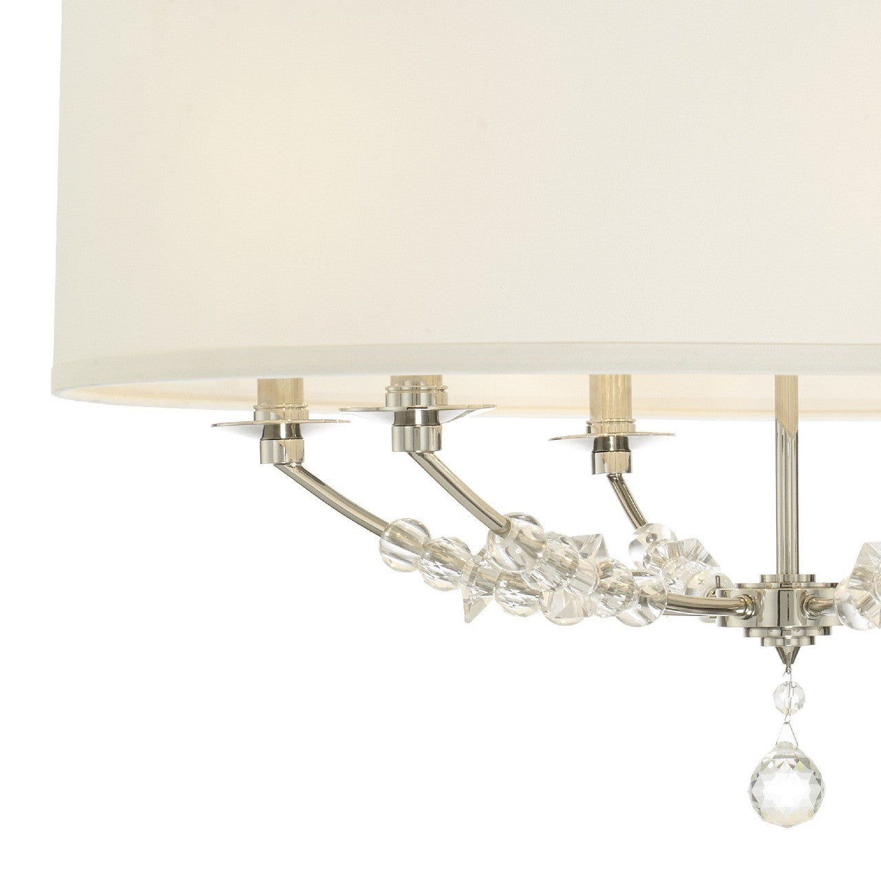 Crystorama Mirage 6 Light Polished Nickel Drum Shade Chandelier 8006-PN