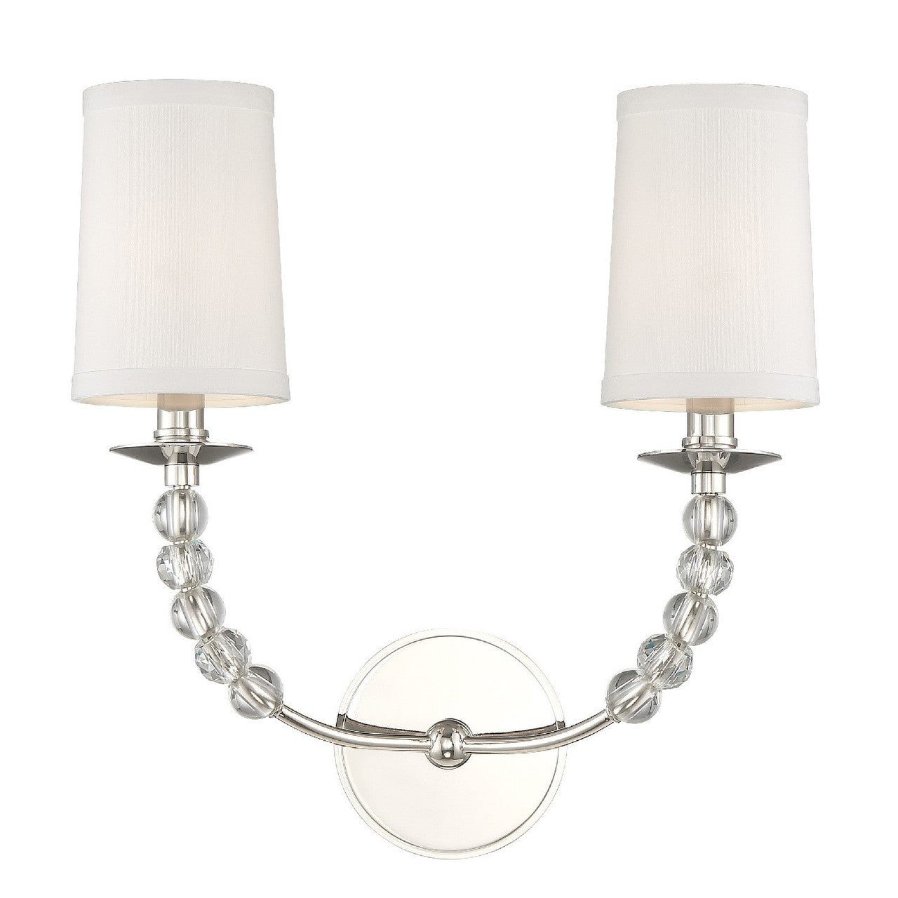 Crystorama Mirage 2 Light Polished Nickel Wall Mount 8012-PN