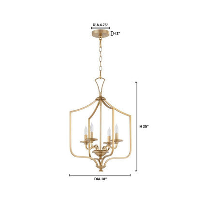 Quorum  Maryse 4 Light Entry - Aged Brass 8021-4-80