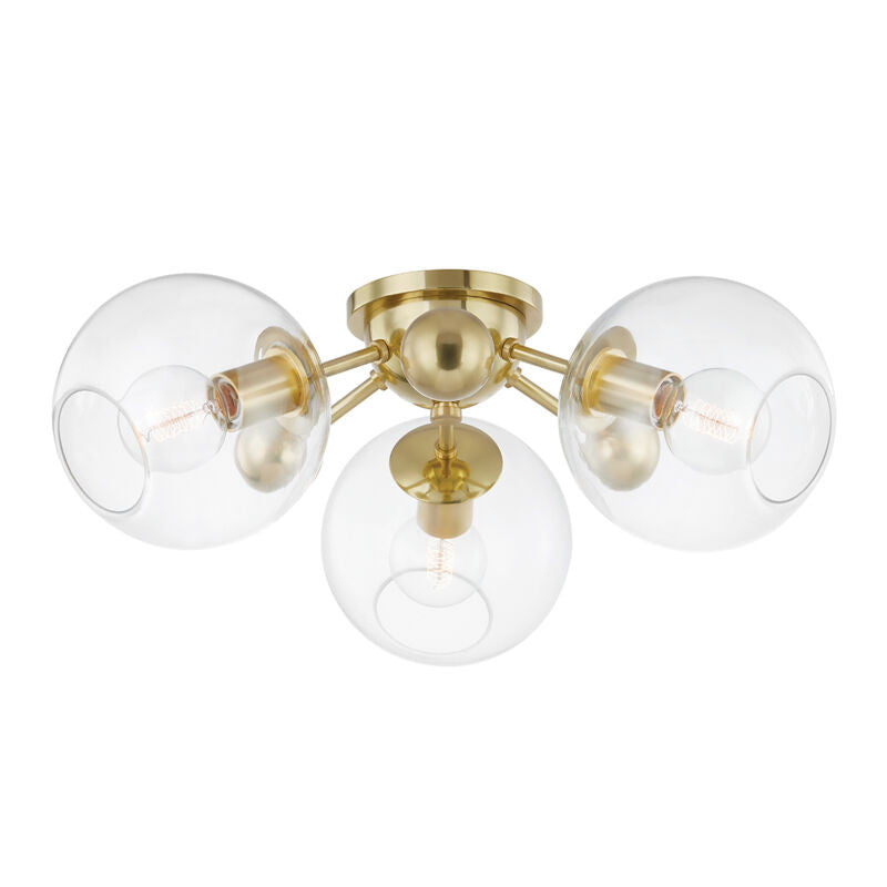 Hudson Valley Lighting Abbott Semi Flush in Aged Brass 8025-AGB