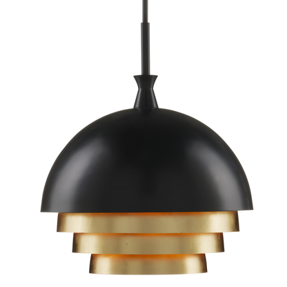 Currey & Co. Salviati 17" Large Black & Gold 3-Light Pendant 9000-1075