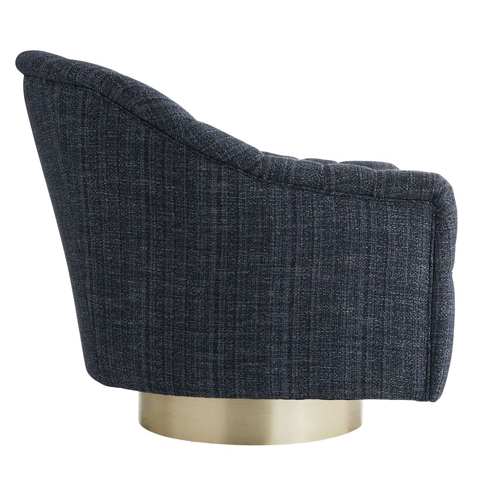 Arteriors Home Springsteen Chair Indigo Tweed Champagne Swivel 8034