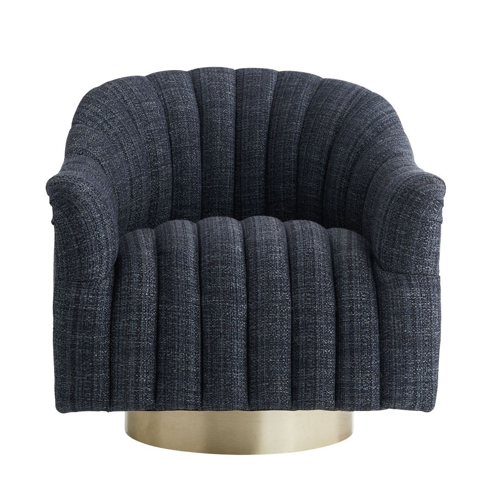 Arteriors Home Springsteen Chair Indigo Tweed Champagne Swivel 8034