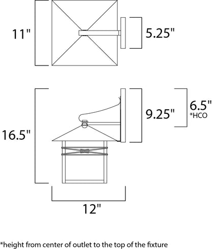 Maxim Inglenook 1-Light Outdoor Wall Lantern in Burnished 8042IRBU