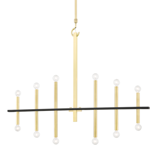 Mitzi 12 Light Chandelier in Aged Brass/Black H296812-AGB/BK