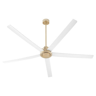 Quorum Revel Patio Fan in Aged Brass w/ Studio White 80805-808