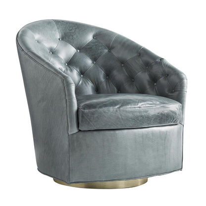 Arteriors Home Capri Chair Juniper Leather Champagne Swivel 8084