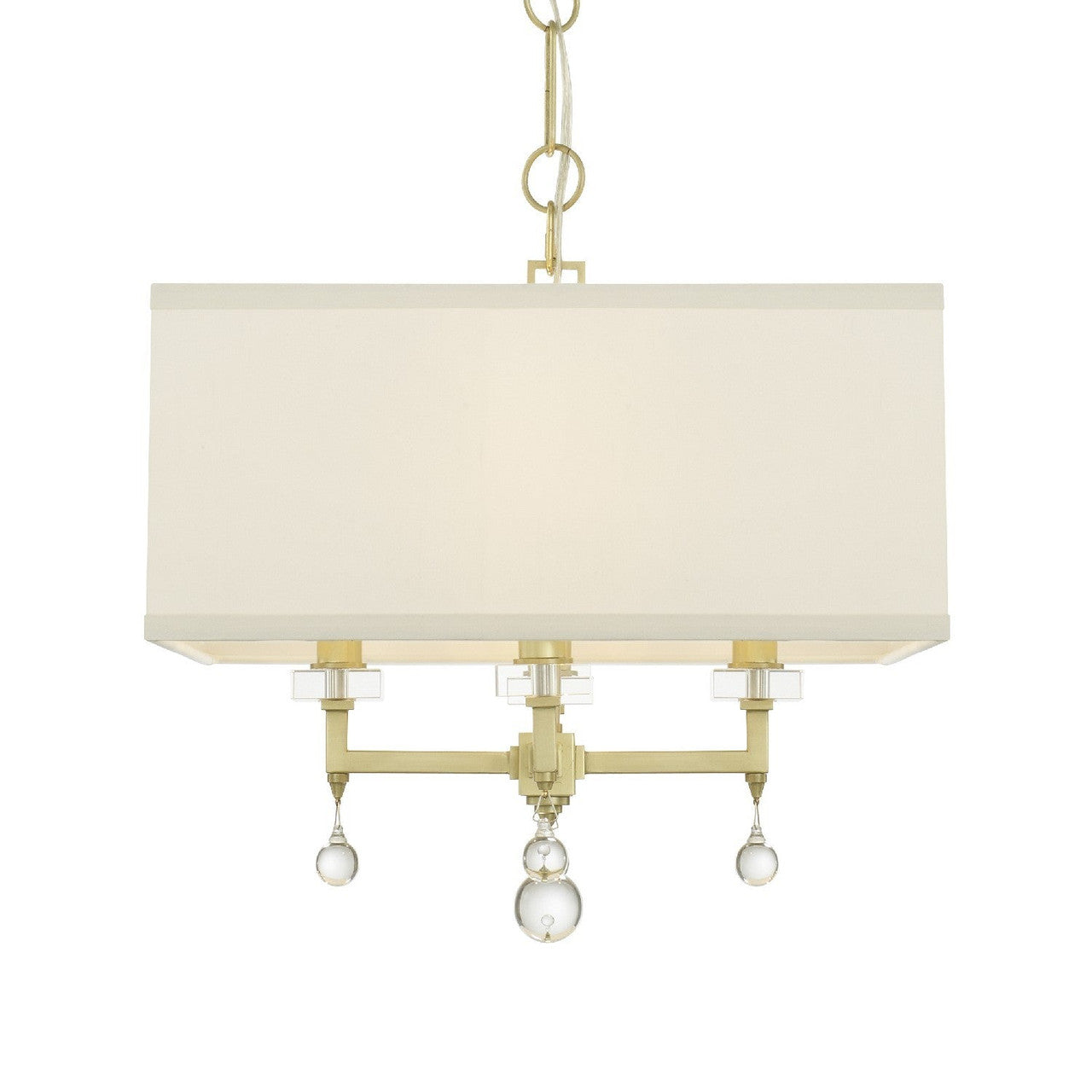 Crystorama Paxton 4 Light Aged Brass Mini Chandelier 8105-AG