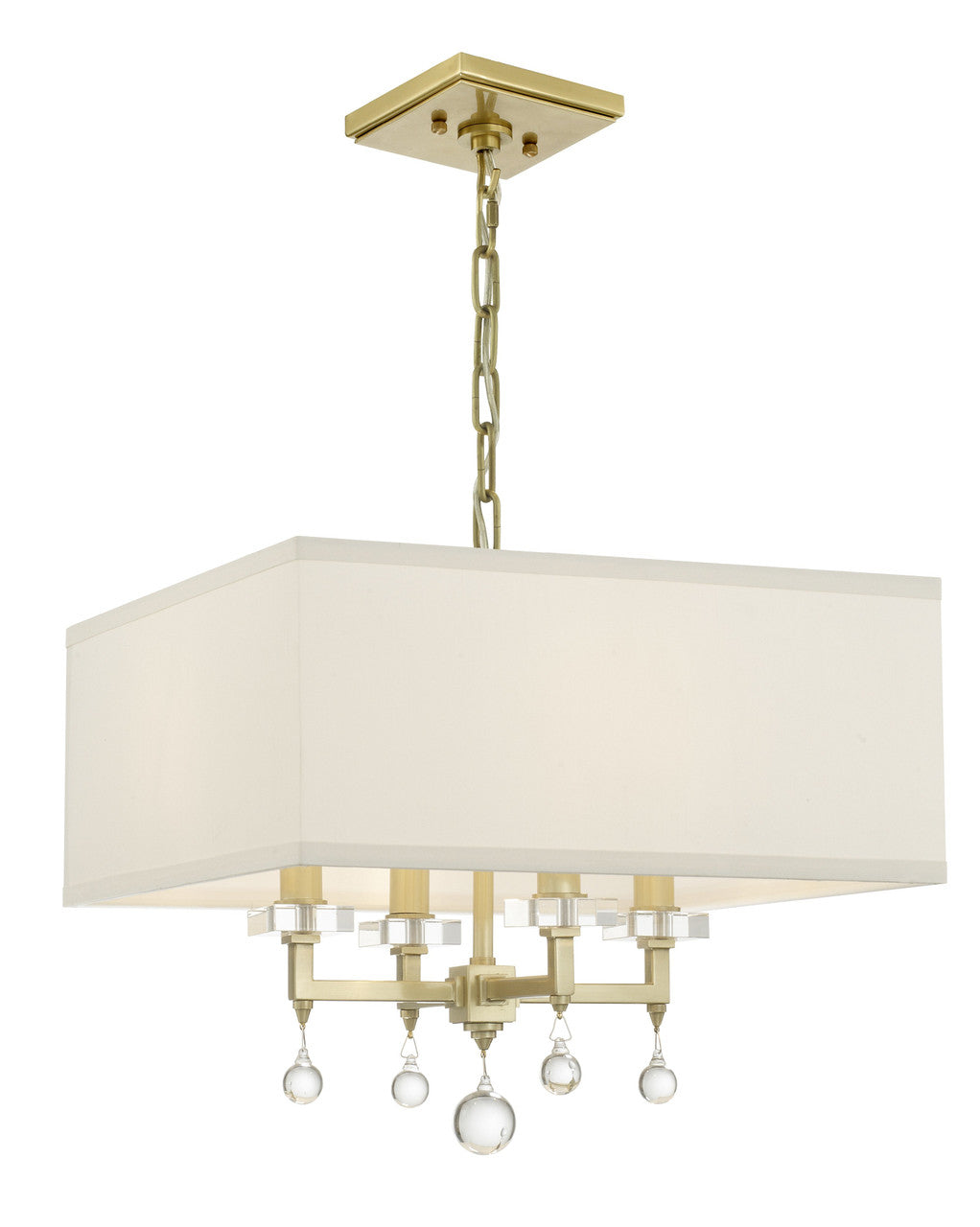 Crystorama Paxton 4 Light Aged Brass Mini Chandelier 8105-AG