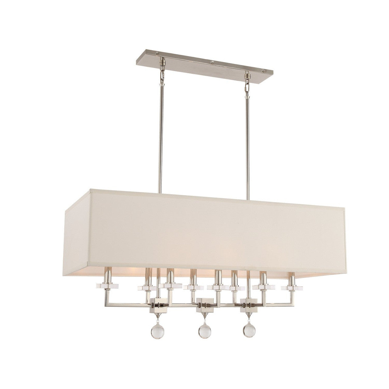 Crystorama Paxton 8 Light Polished Nickel Linear Chandelier 8109-PN