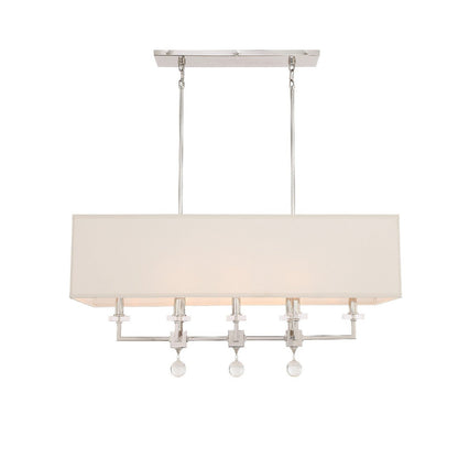 Crystorama Paxton 8 Light Polished Nickel Linear Chandelier 8109-PN