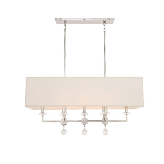 Crystorama Paxton 8 Light Polished Nickel Linear Chandelier 8109-PN