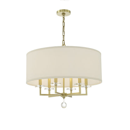 Crystorama Paxton 6 Light Aged Brass Chandelier 8116-AG