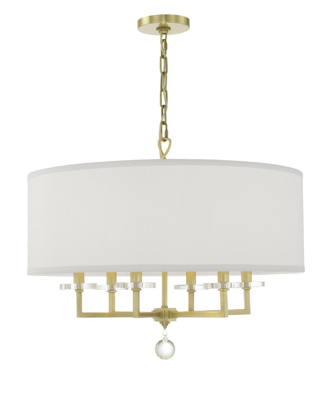 Crystorama Paxton 6 Light Aged Brass Chandelier 8116-AG