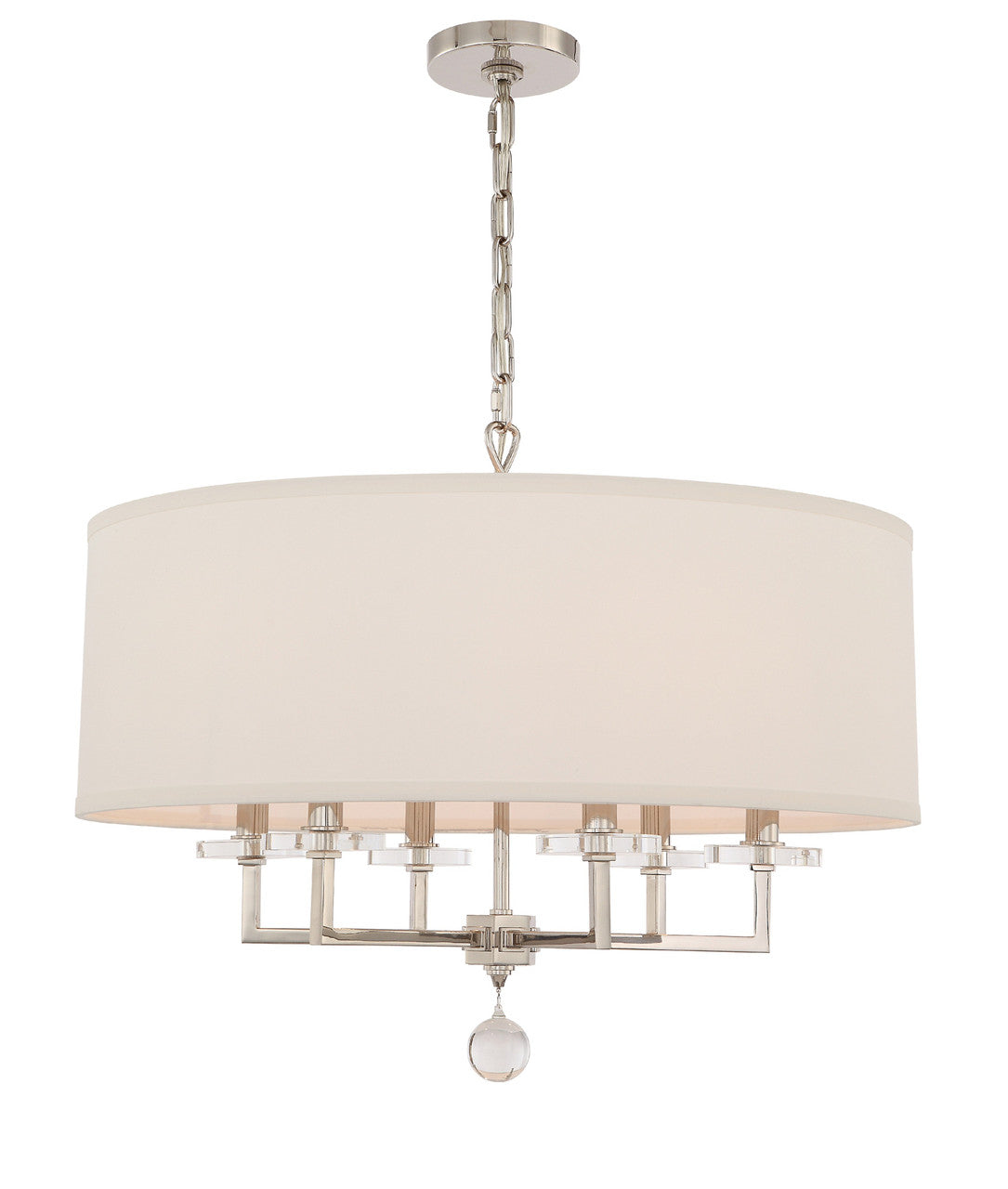 Crystorama Paxton 6 Light Polished Nickel Chandelier 8116-PN