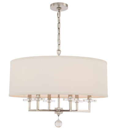 Crystorama Paxton 6 Light Polished Nickel Chandelier 8116-PN