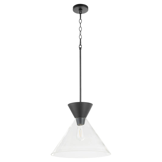 Quorum  Beldar Clear Pendant - Matte Black 8119-259