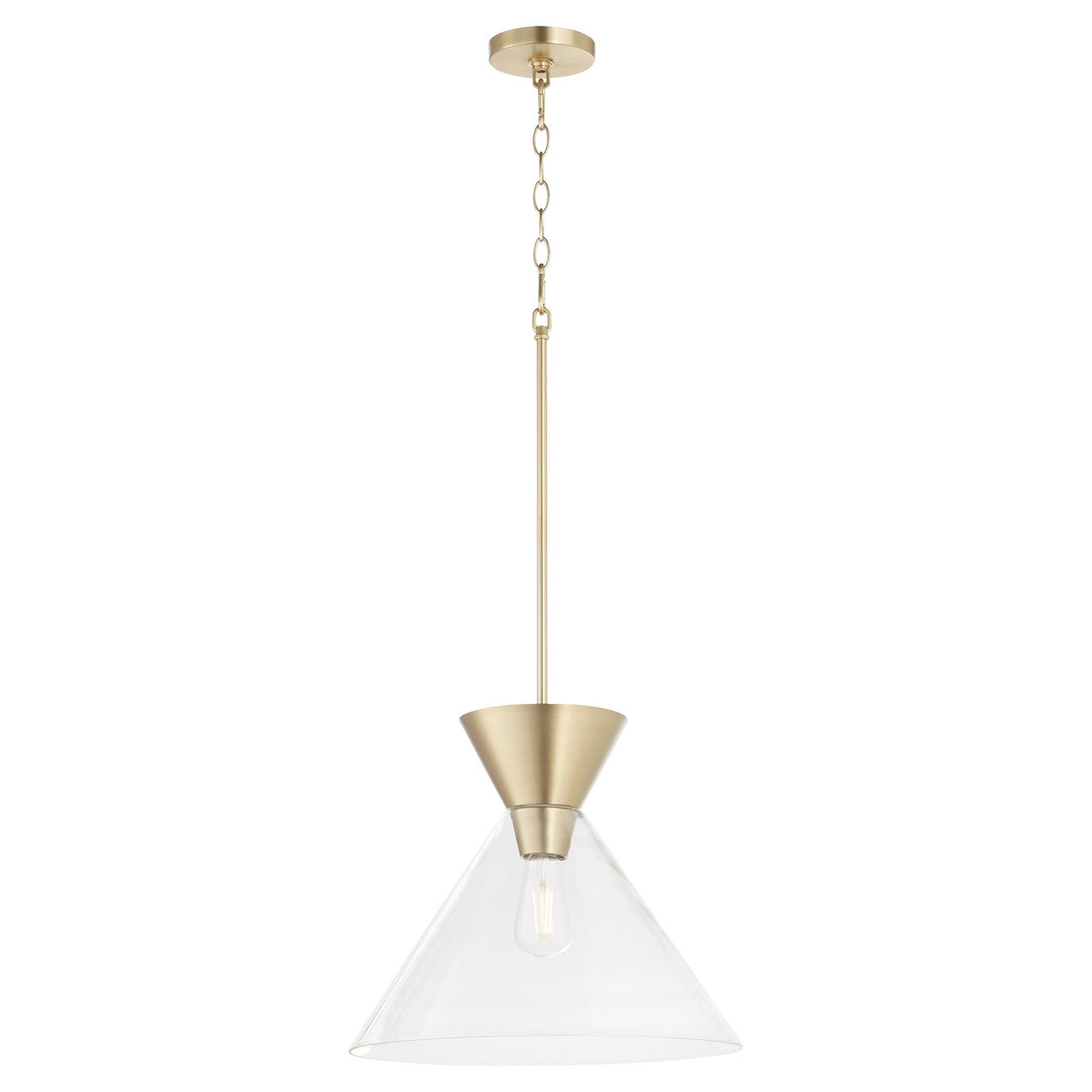 Quorum  Beldar Clear Pendant - Aged Brass 8119-280