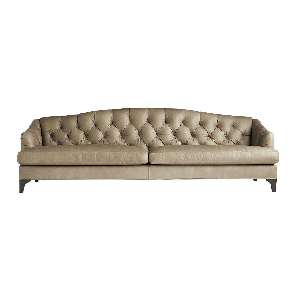 Arteriors Home Klein Sofa Mushroom Leather Grey Ash 8121