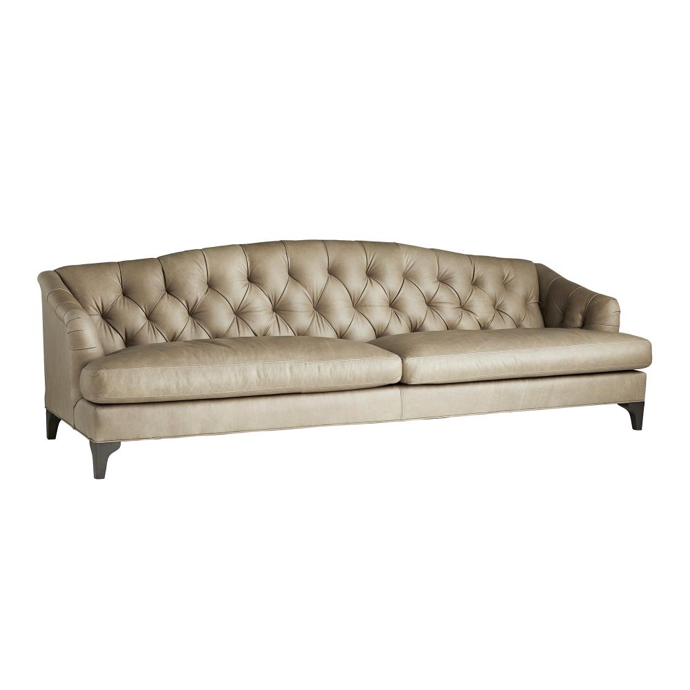 Arteriors Home Klein Sofa Mushroom Leather Grey Ash 8121