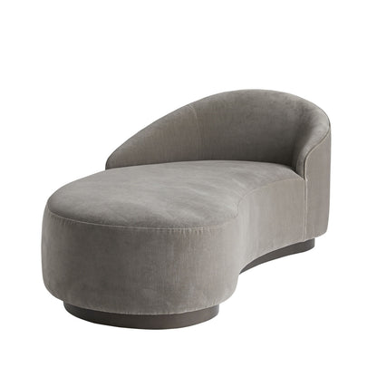 Arteriors Home Turner Chaise Sharkskin Velvet Grey Ash, Left Arm 8145