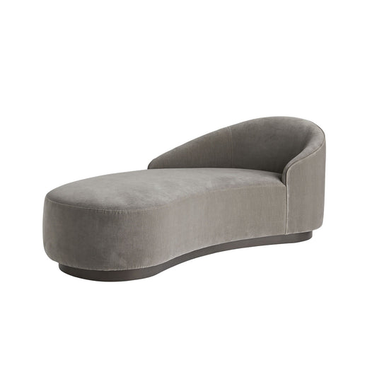 Arteriors Home Turner Chaise Sharkskin Velvet Grey Ash, Left Arm 8145