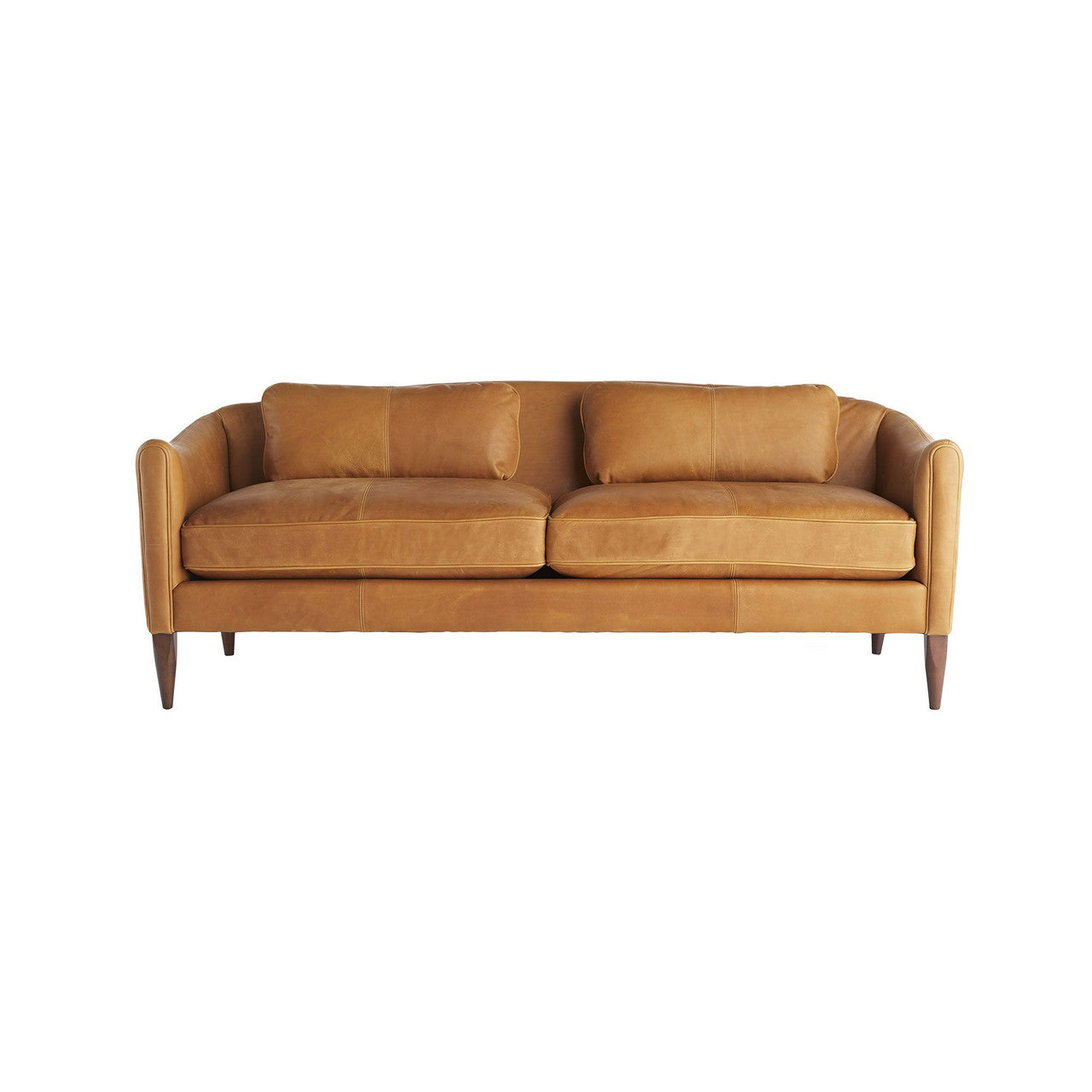 Arteriors Home Vincent Sofa Butterscotch Leather Dark Walnut 8154