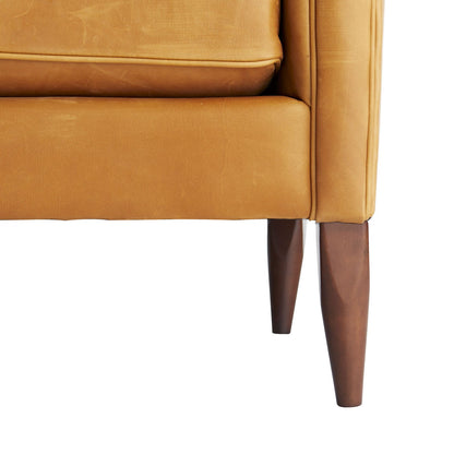 Arteriors Home Vincent Sofa Butterscotch Leather Dark Walnut 8154