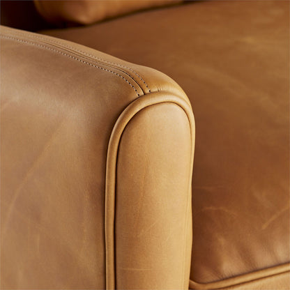 Arteriors Home Vincent Sofa Butterscotch Leather Dark Walnut 8154