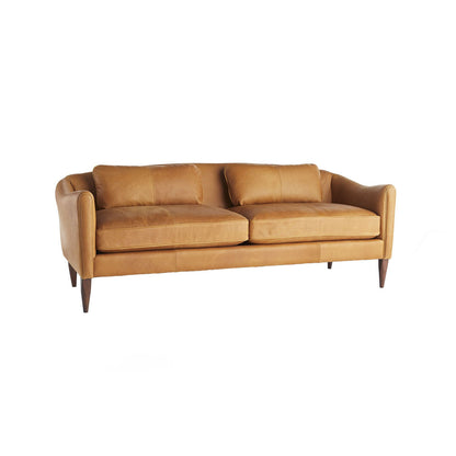 Arteriors Home Vincent Sofa Butterscotch Leather Dark Walnut 8154