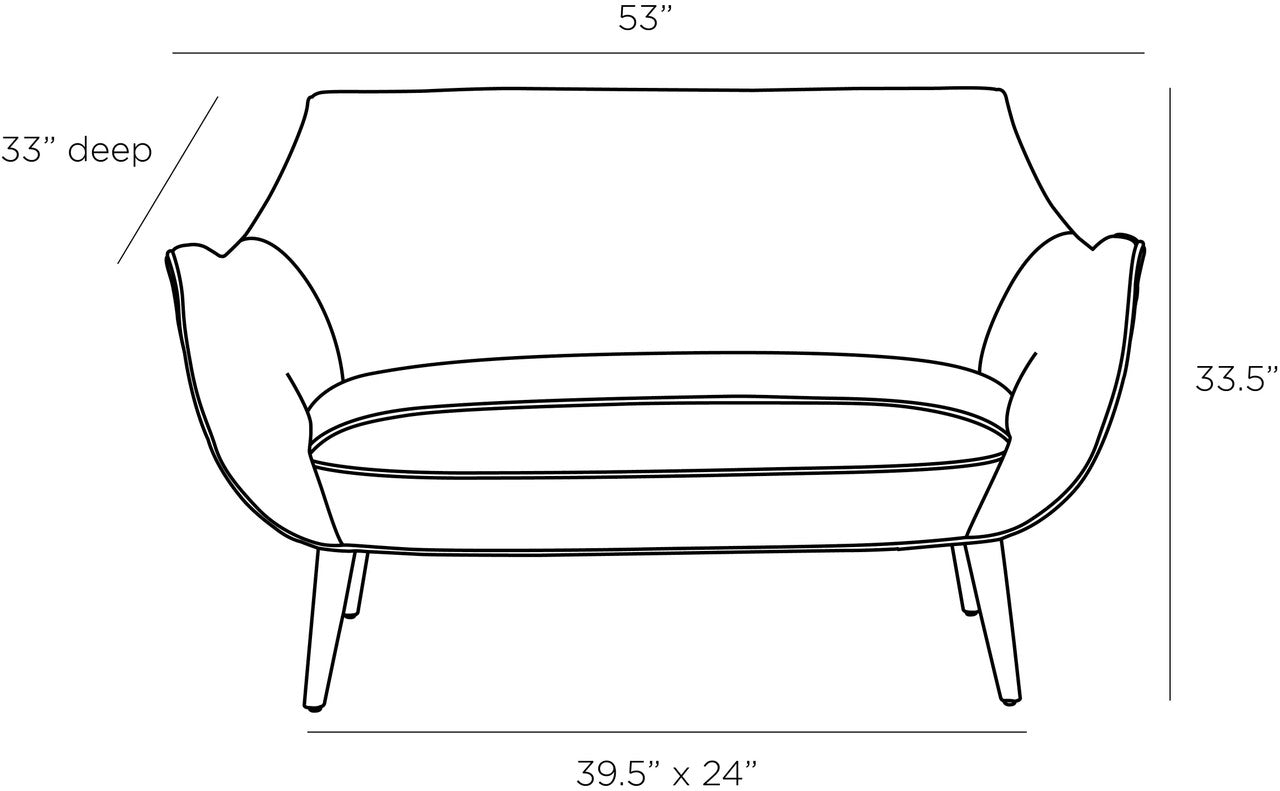 Arteriors Home Leandro Settee Marigold Velvet Grey Ash 8163