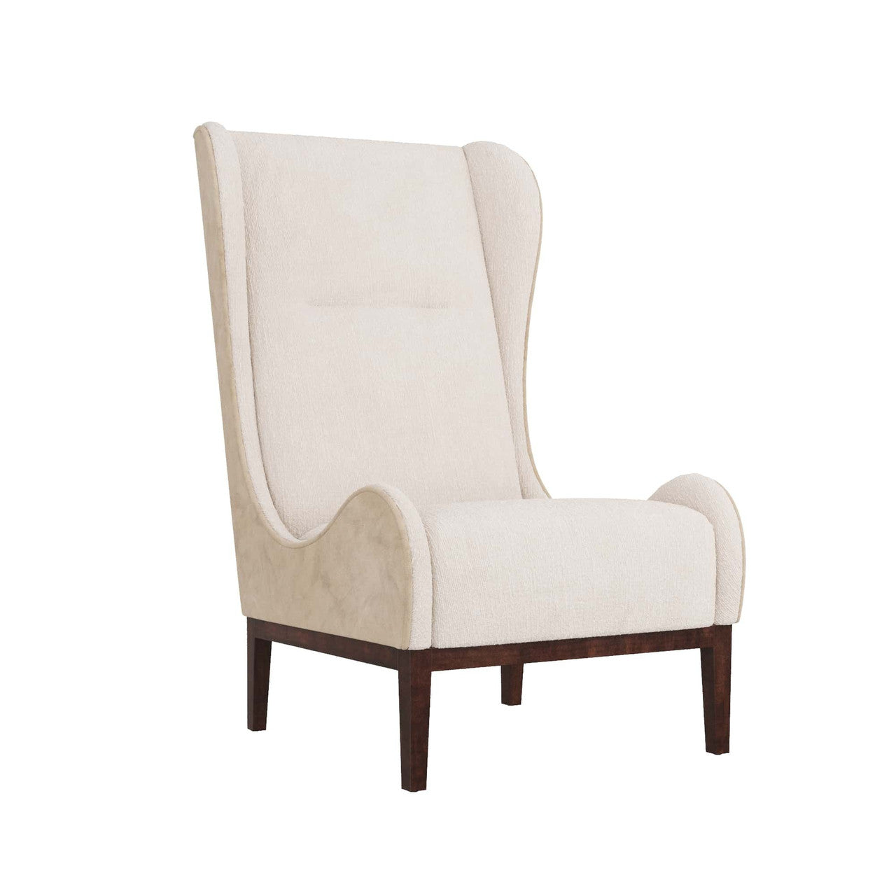 Arteriors Home Pierce Wing Chair Stone Boucle Dark Walnut 8170