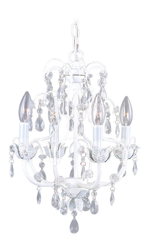 Livex Lighting Athena Collection 4 Light Antique White Chandelier in Antique White 8193-60