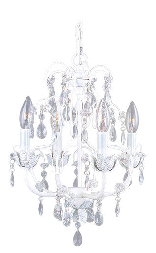 Livex Lighting Athena Collection 4 Light Antique White Chandelier in Antique White 8193-60