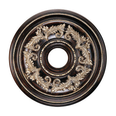 Livex Lighting Versailles Collection HRB Ceiling Medallion in Hand Rubbed Bronze with Antique Silver Accents 8200-40