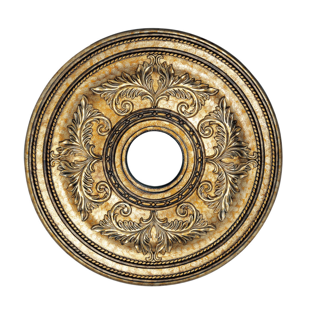 Livex Lighting Versailles Collection Vintage Gold Leaf Ceiling Medallion in Hand Painted Vintage Gold Leaf 8200-65