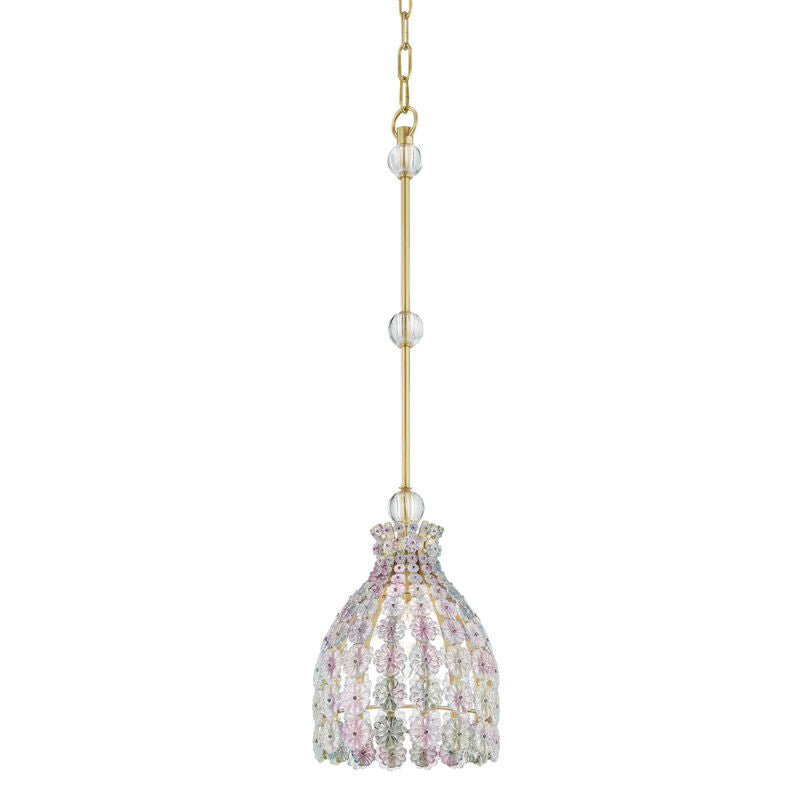 Hudson Valley Lighting Floral Park Pendant in Aged Brass 8208-AGB