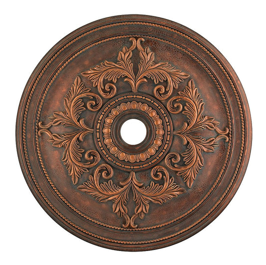 Livex Lighting Versailles Collection  Greek Bronze Ceiling Medallion in Hand Applied Crackled Greek Bronze with Gilded Accents 8211-30