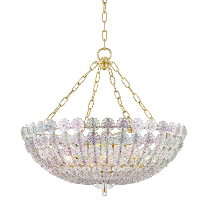 Hudson Valley Lighting Floral Park Chandelier in Aged Brass 8224-AGB