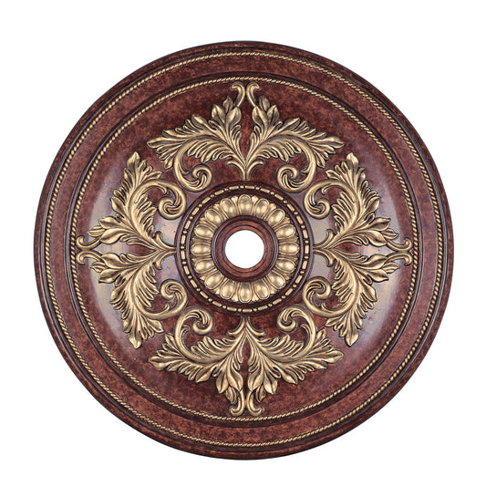 Livex Lighting Versailles Collection VBZ Ceiling Medallion in Verona Bronze with Aged Gold Leaf Accents 8228-63