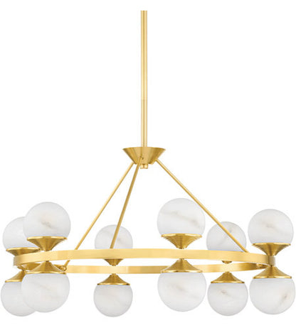 Hudson Valley Lighting Grafton 12 Light Chandelier in Aged Brass 8236-AGB