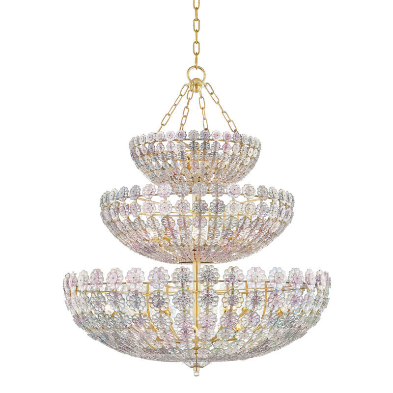 Hudson Valley Lighting Floral Park Chandelier in Aged Brass 8239-AGB