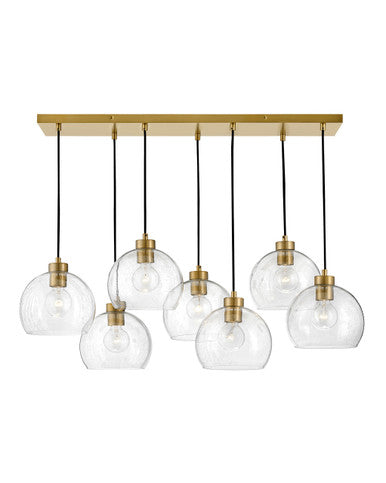 Lark Living Rumi Seven Light Linear in Lacquered Brass 83016LCB