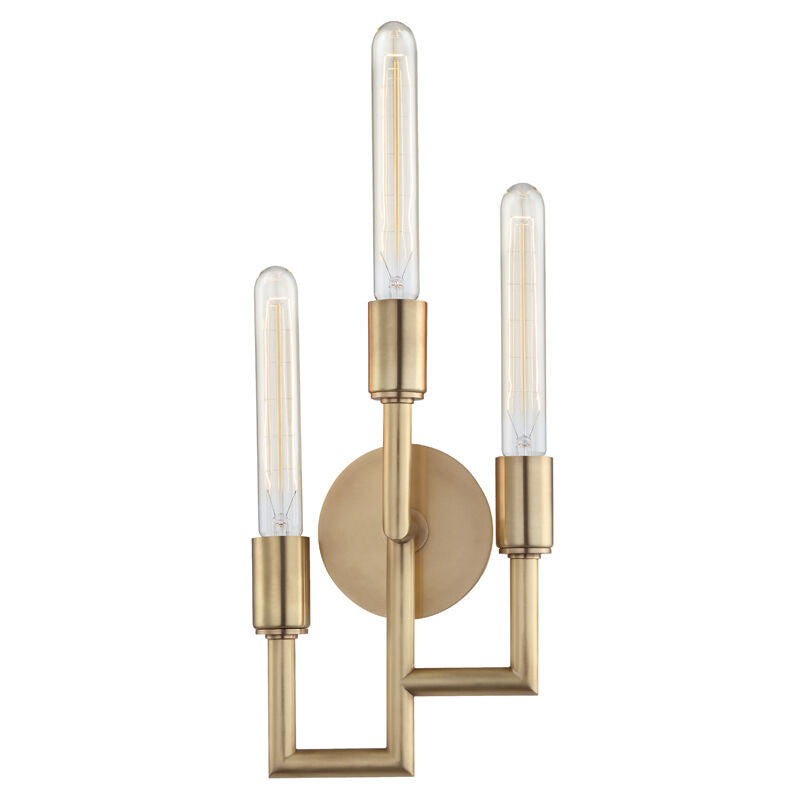 Hudson Valley Lighting Angler Wall Sconce in Aged Brass 8310-AGB