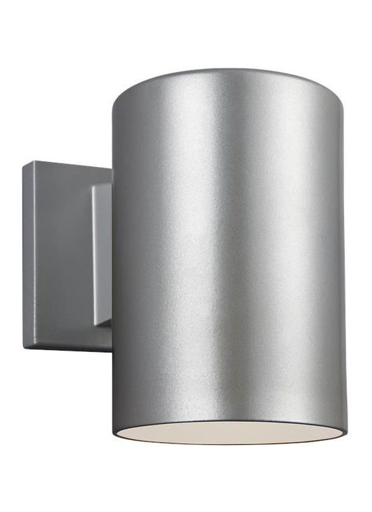 Visual Comfort Studio Studio Collection Outdoor Cylinders Small One Light Outdoor Turtle Friendly Wall Lantern in Painted Brushed Nickel 8313801-753/T