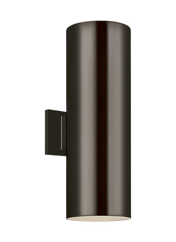 Visual Comfort Studio Studio Collection Outdoor Cylinders Large Two Light Outdoor Wall Lantern in Bronze 8313902-10